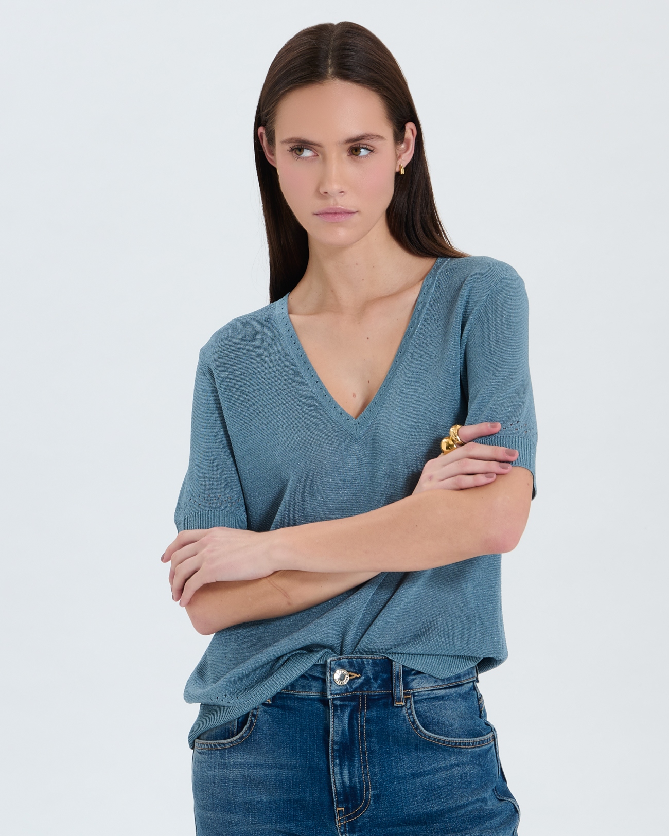 Namika sweater Blue V-neck sweater ZAPA