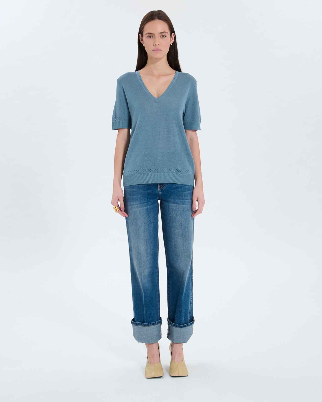 Namika sweater Blue V-neck sweater ZAPA