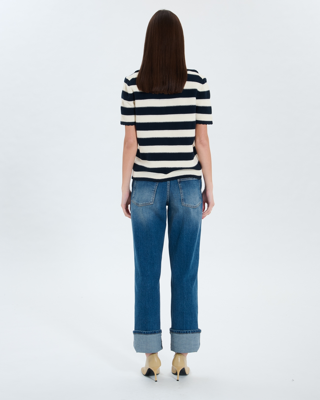 Nickle sweater Short-sleeved striped sweater ZAPA