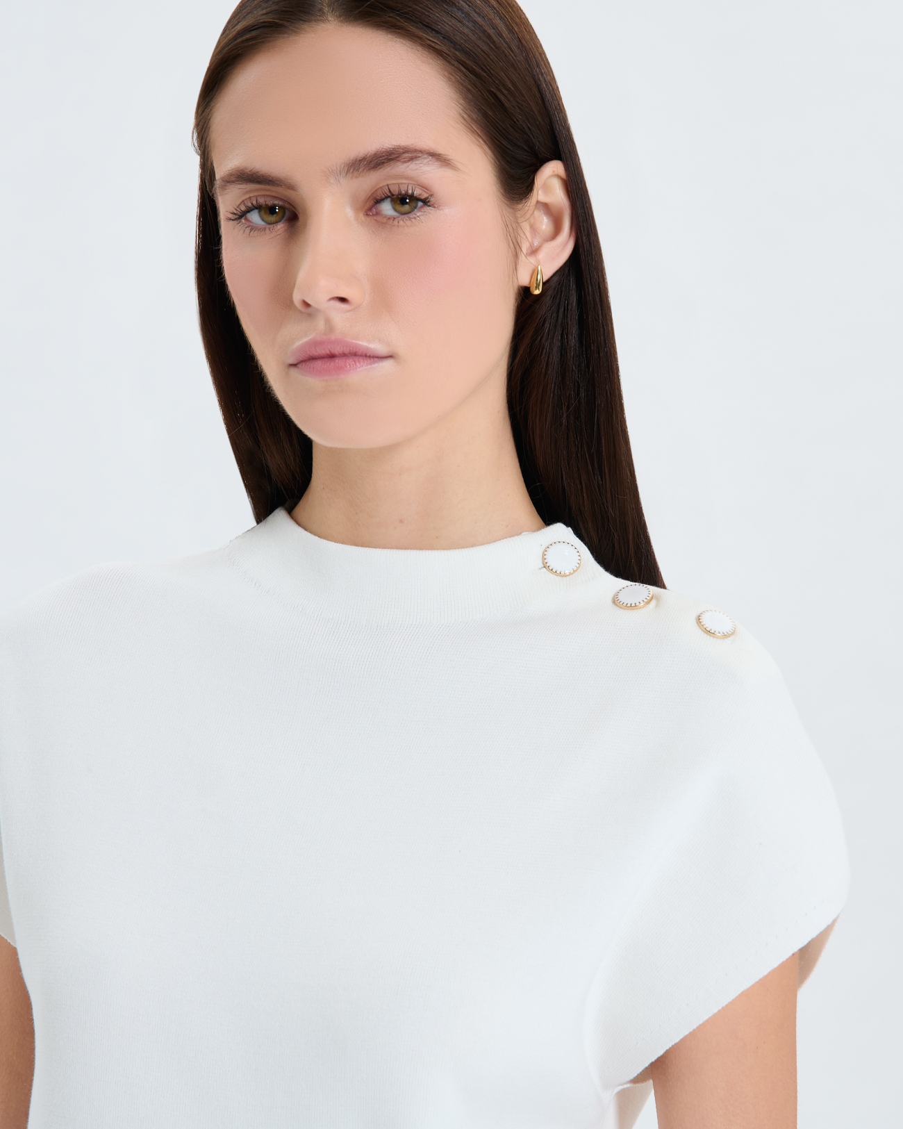 Nigella sweater Ecru short-sleeved sweater ZAPA