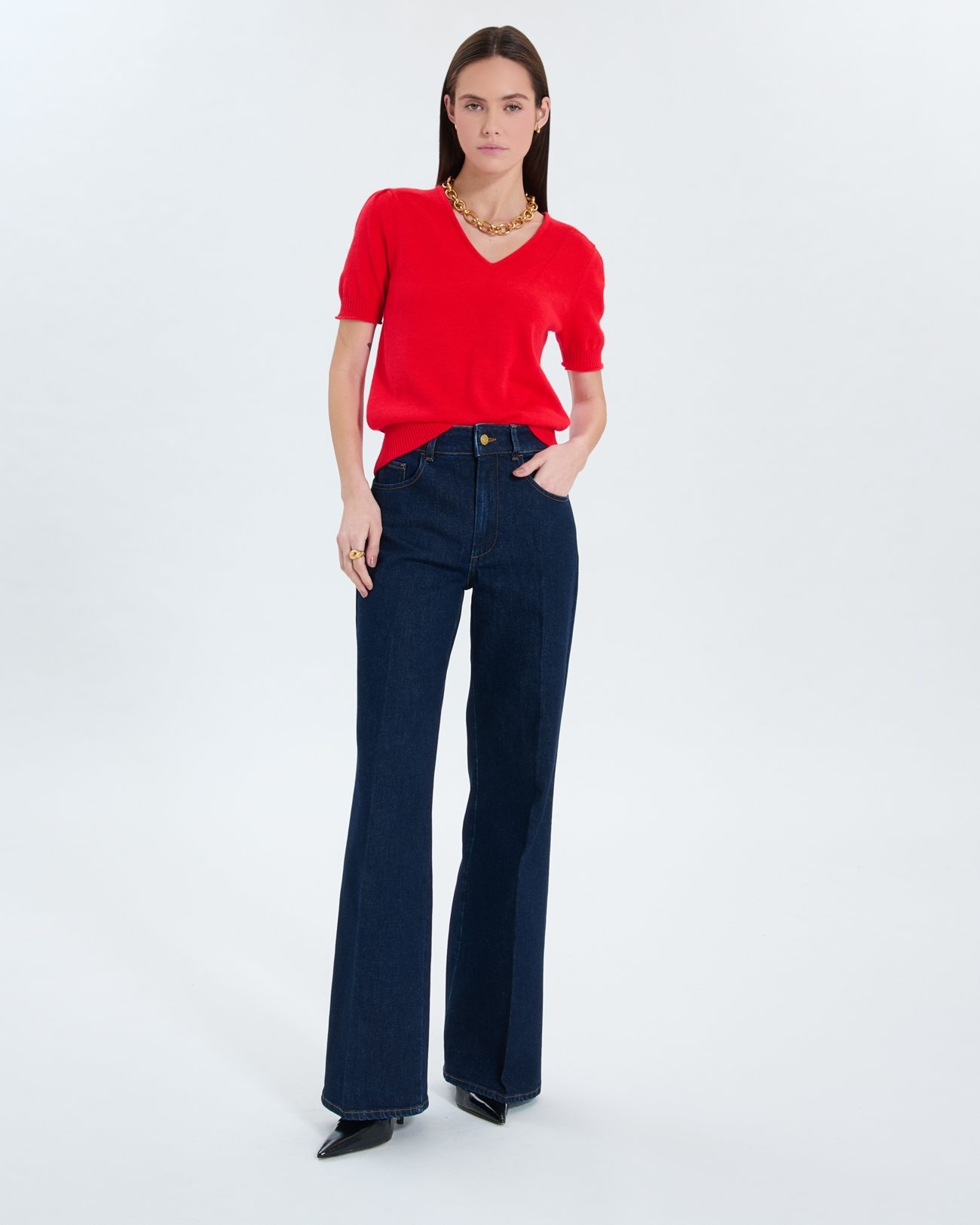 Narvi sweater Red short-sleeved sweater ZAPA