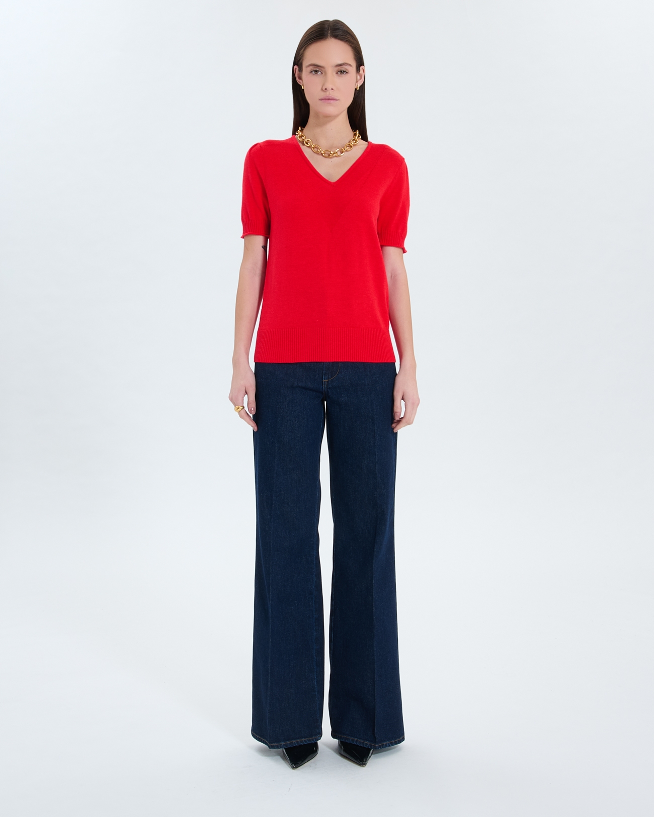 Narvi sweater Red short-sleeved sweater ZAPA