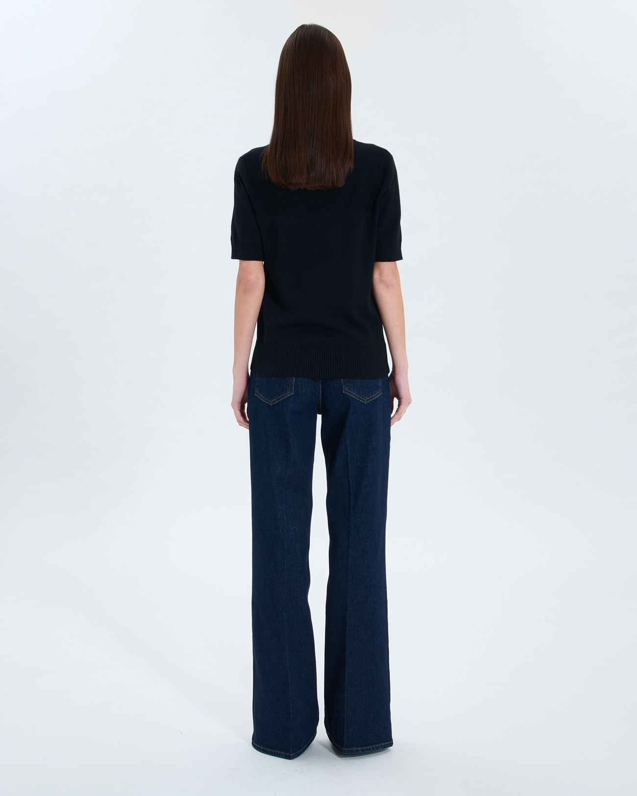 Narvi sweater Black short-sleeved sweater ZAPA