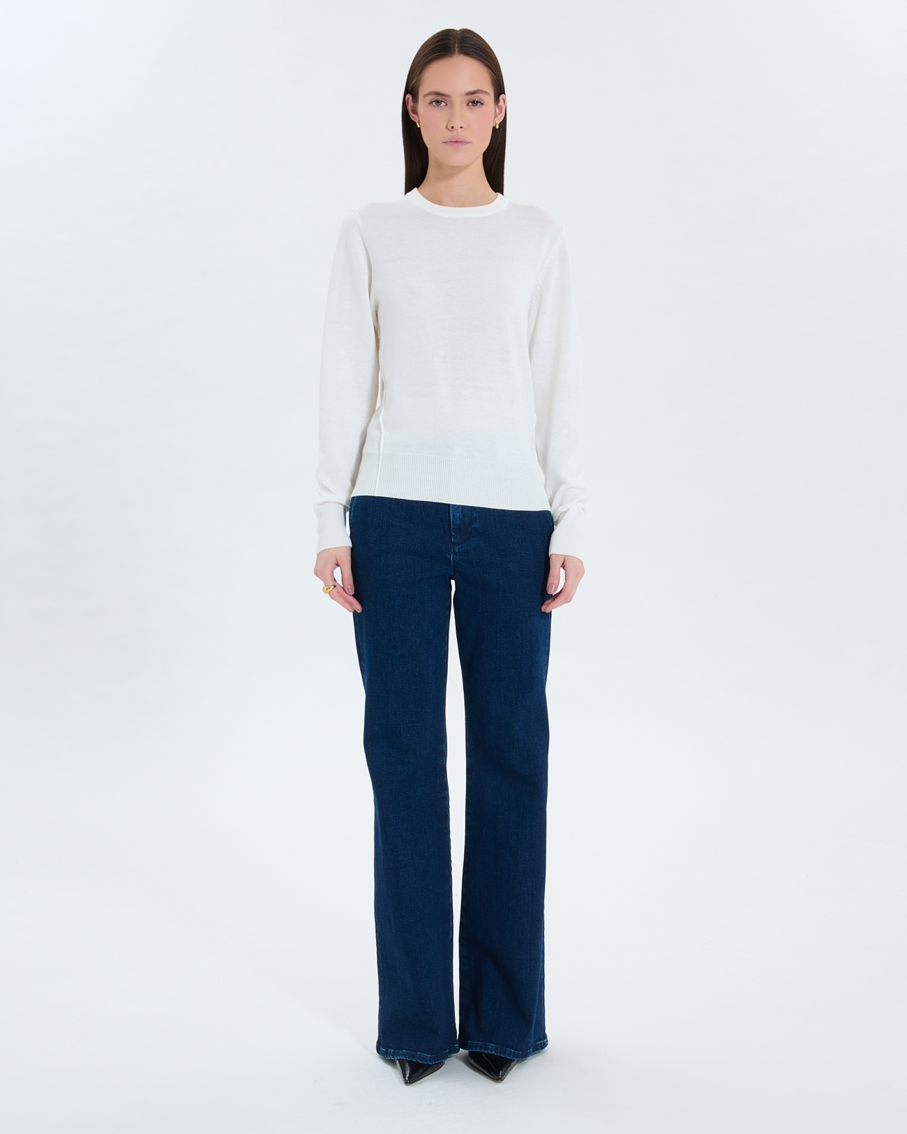 Puccino sweater Fine ecru V-neck sweater ZAPA
