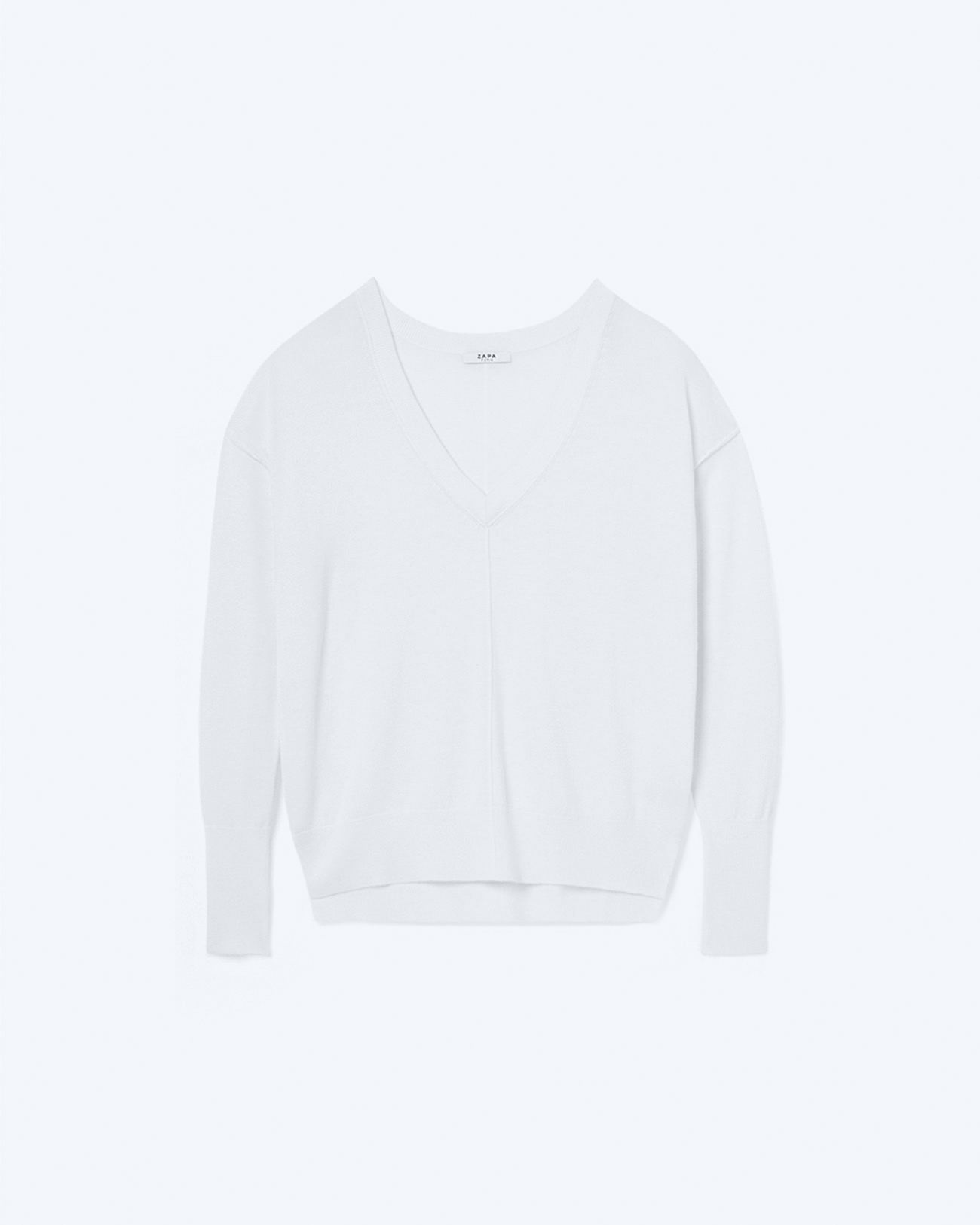 Puccino sweater Fine ecru V-neck sweater ZAPA