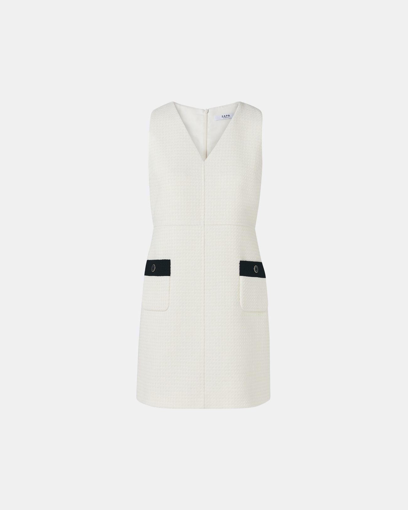 Raisin Dress Short ecru tweed dress ZAPA