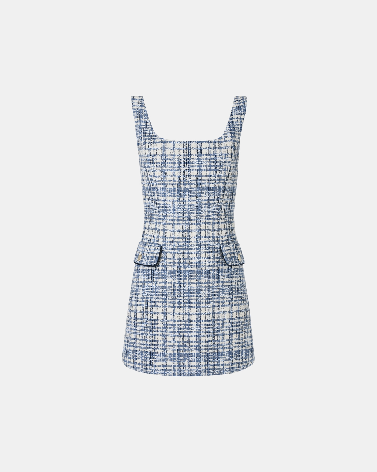 Rea dress Short blue tweed dress ZAPA