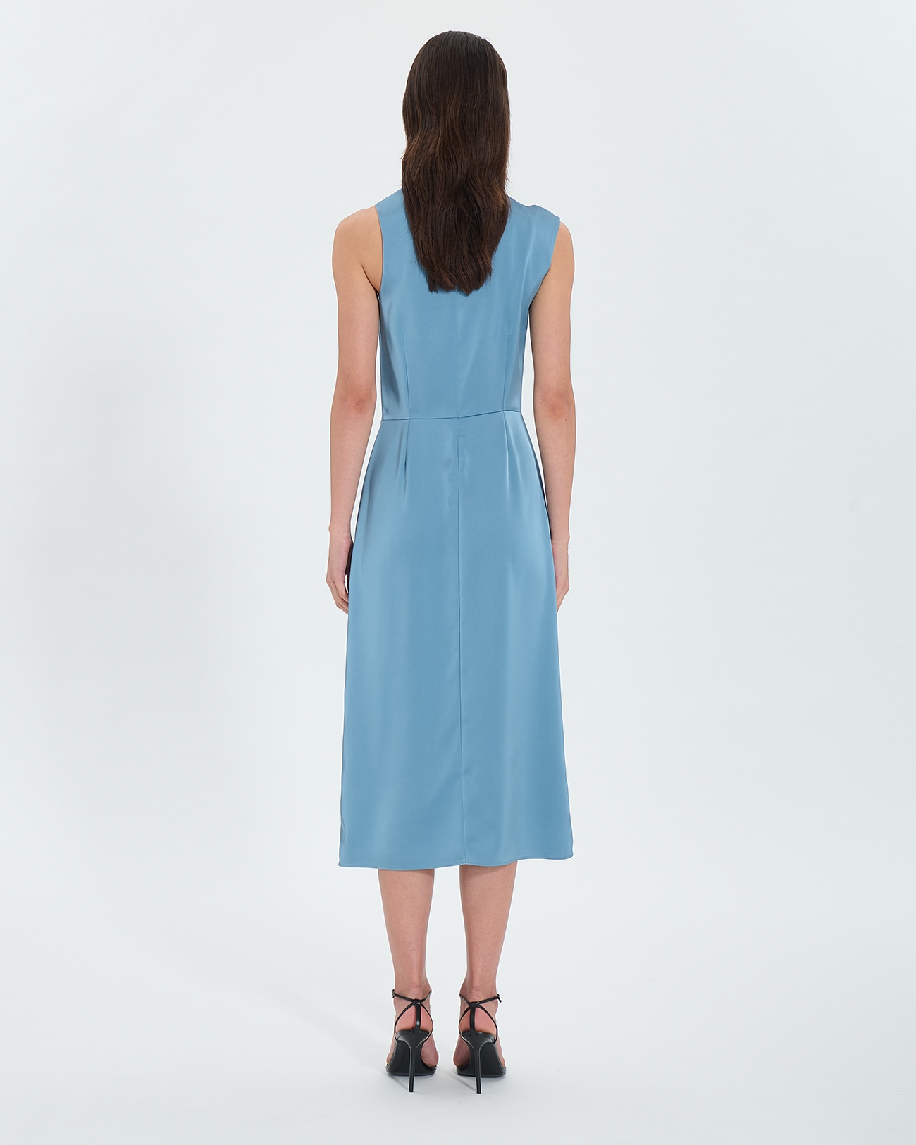 Ryvana dress Blue satin asymmetrical dress ZAPA