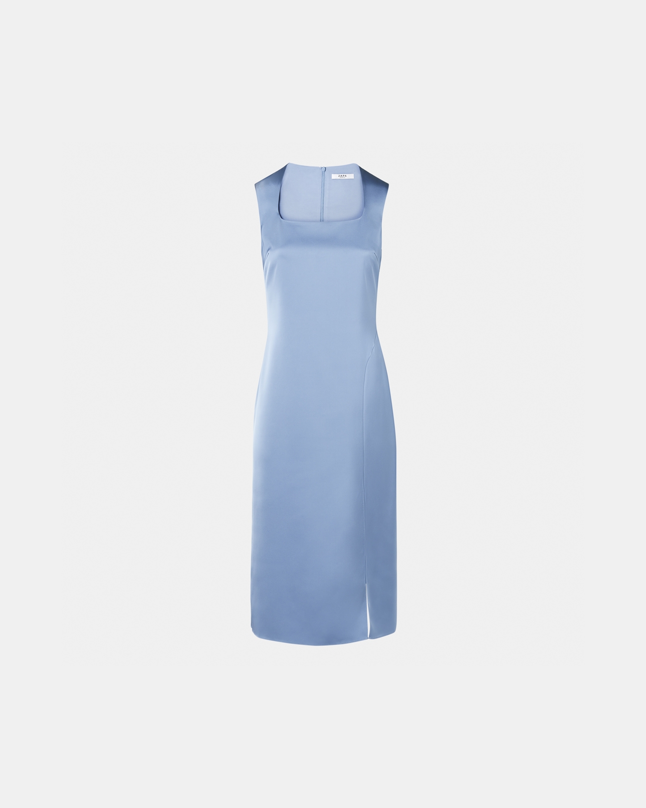Roel dress Hydrangea blue satin midi dress ZAPA