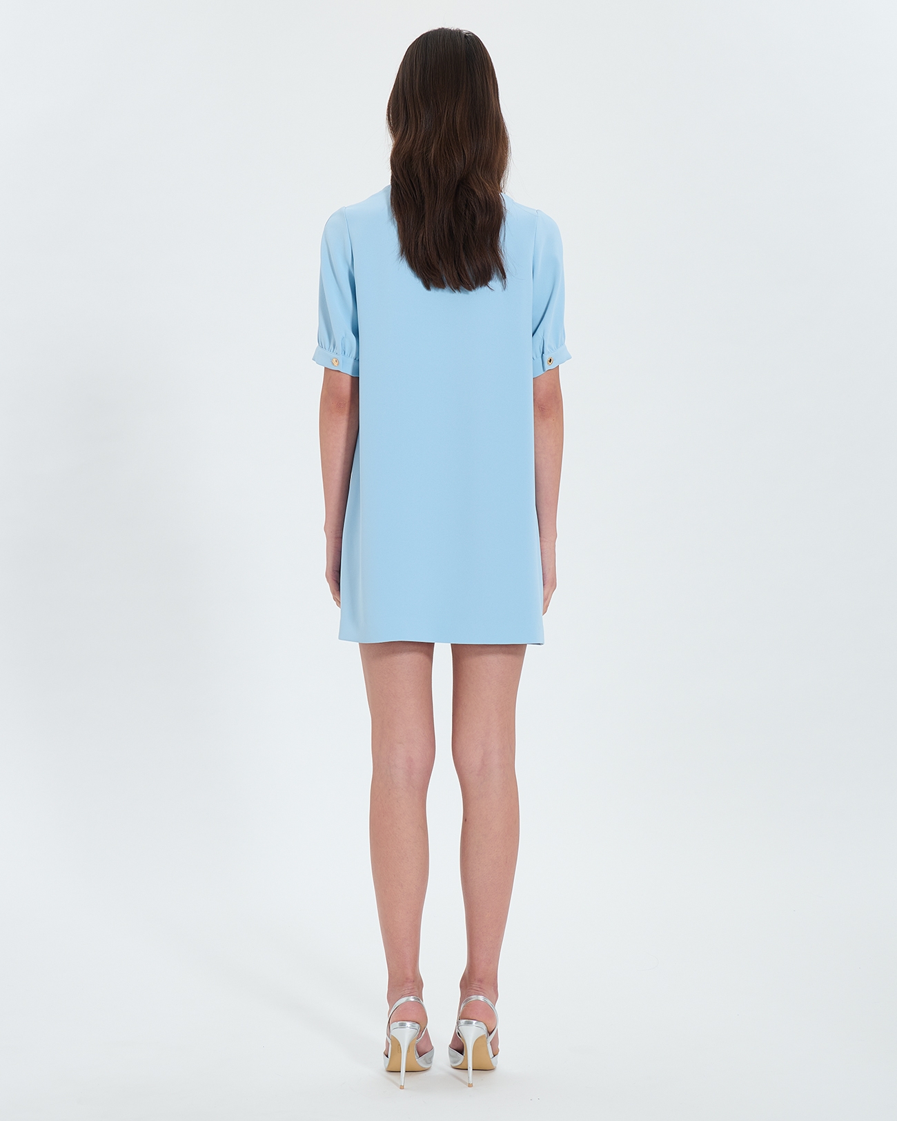 Rhealane dress Sky blue crepe straight dress ZAPA