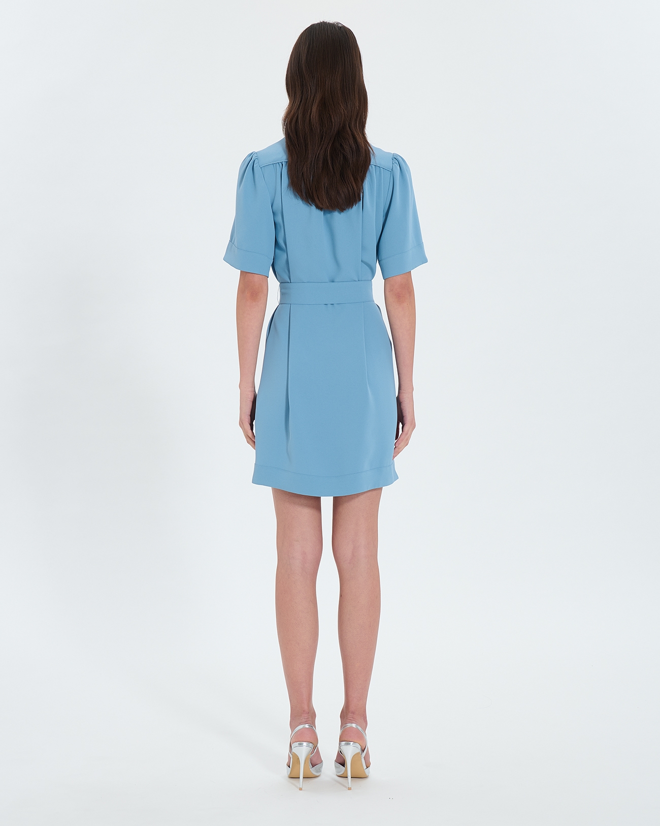 Retie dress Blue crepe straight dress ZAPA