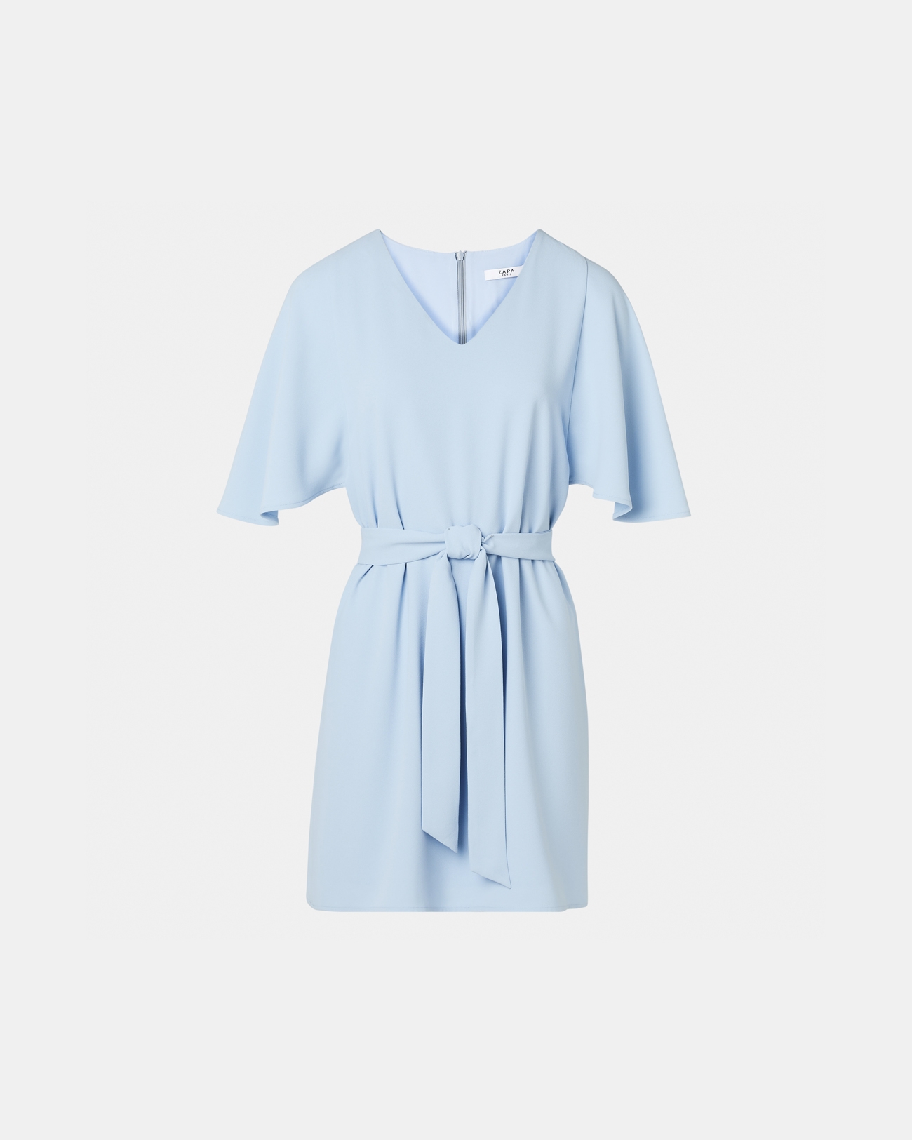 Rubilinda dress Short sky blue crepe dress ZAPA