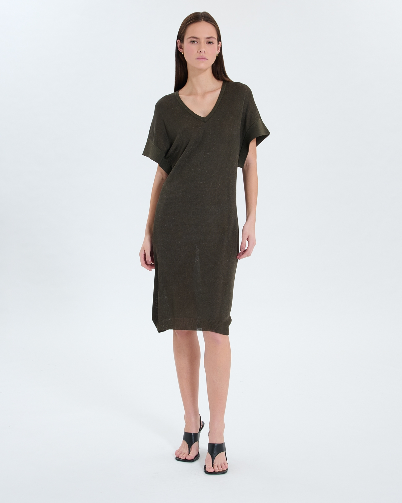 Rady Knit Dress Khaki fine knit dress ZAPA