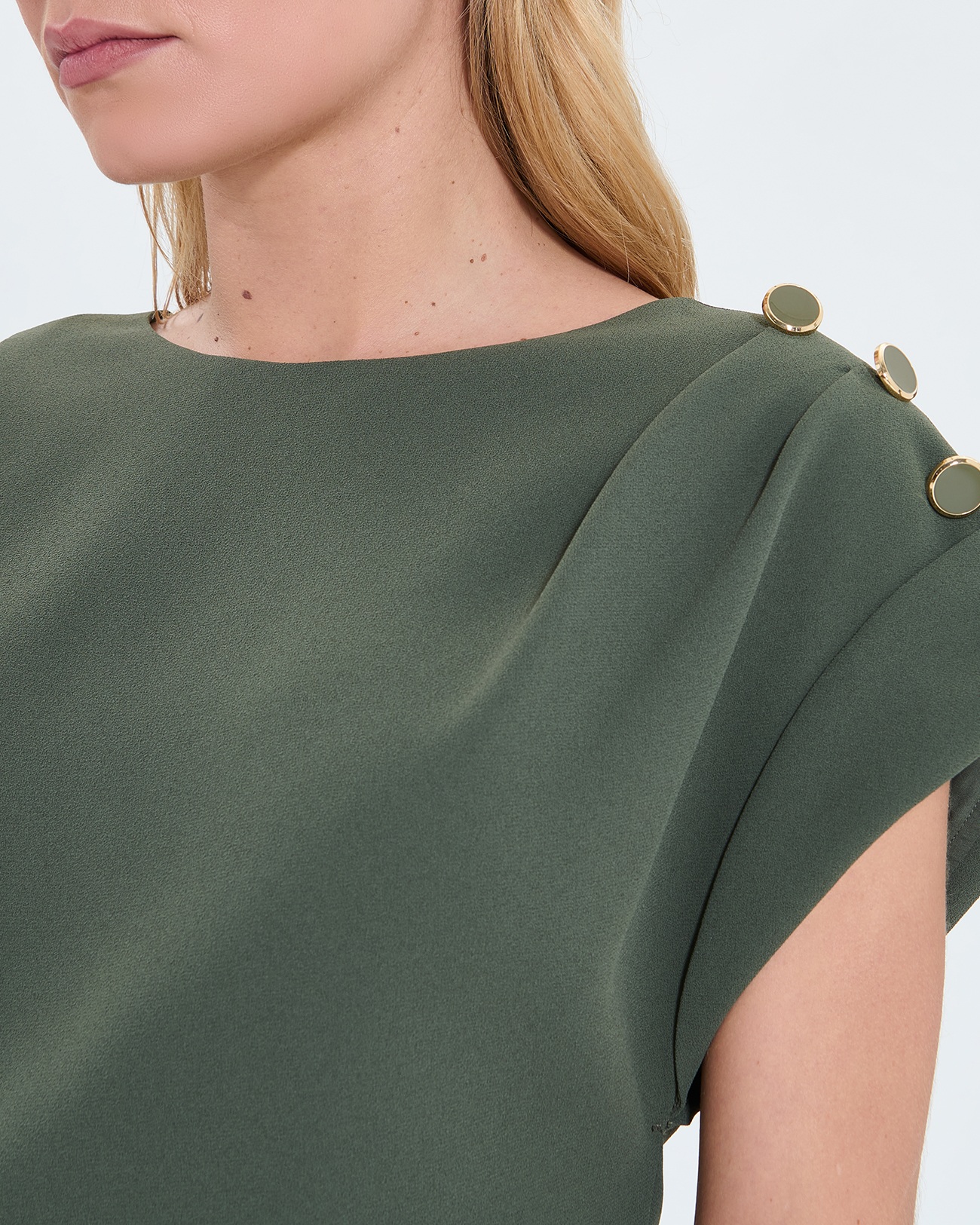 Rehina dress Short khaki crepe dress ZAPA