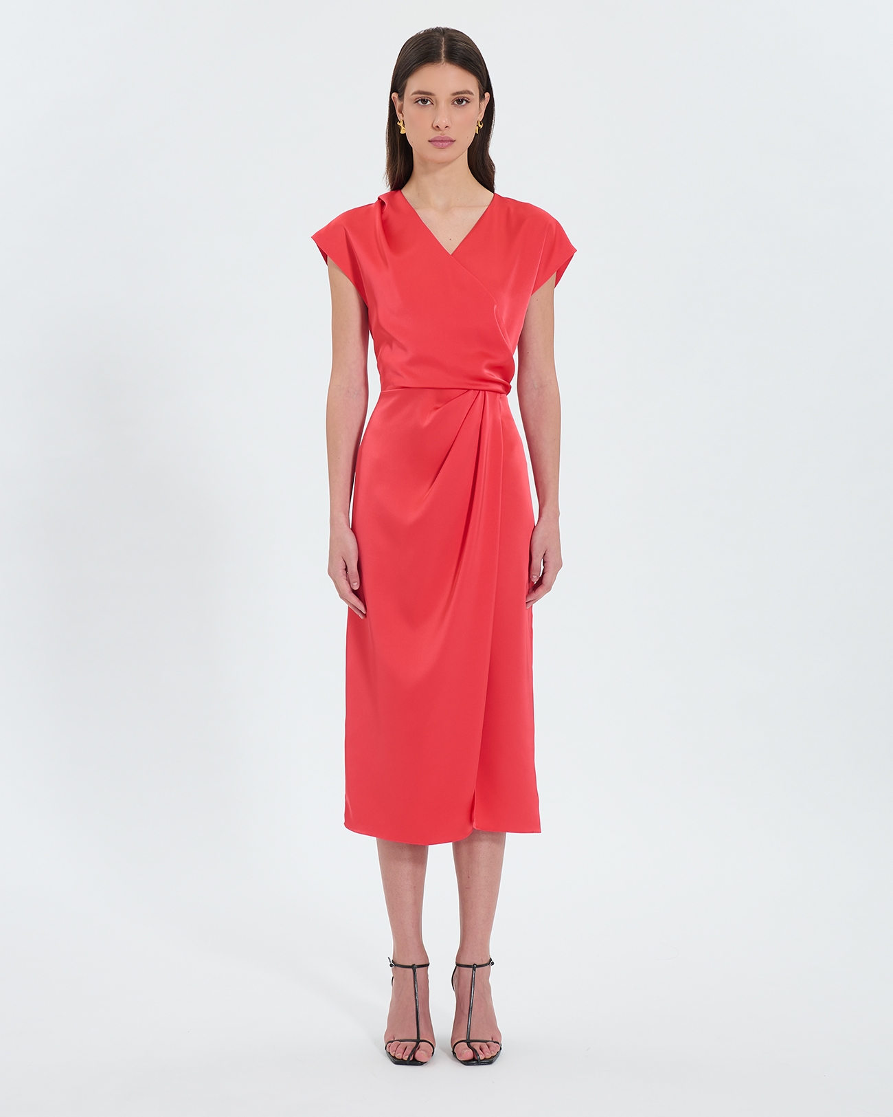 Dress Rang Coral satin dress ZAPA