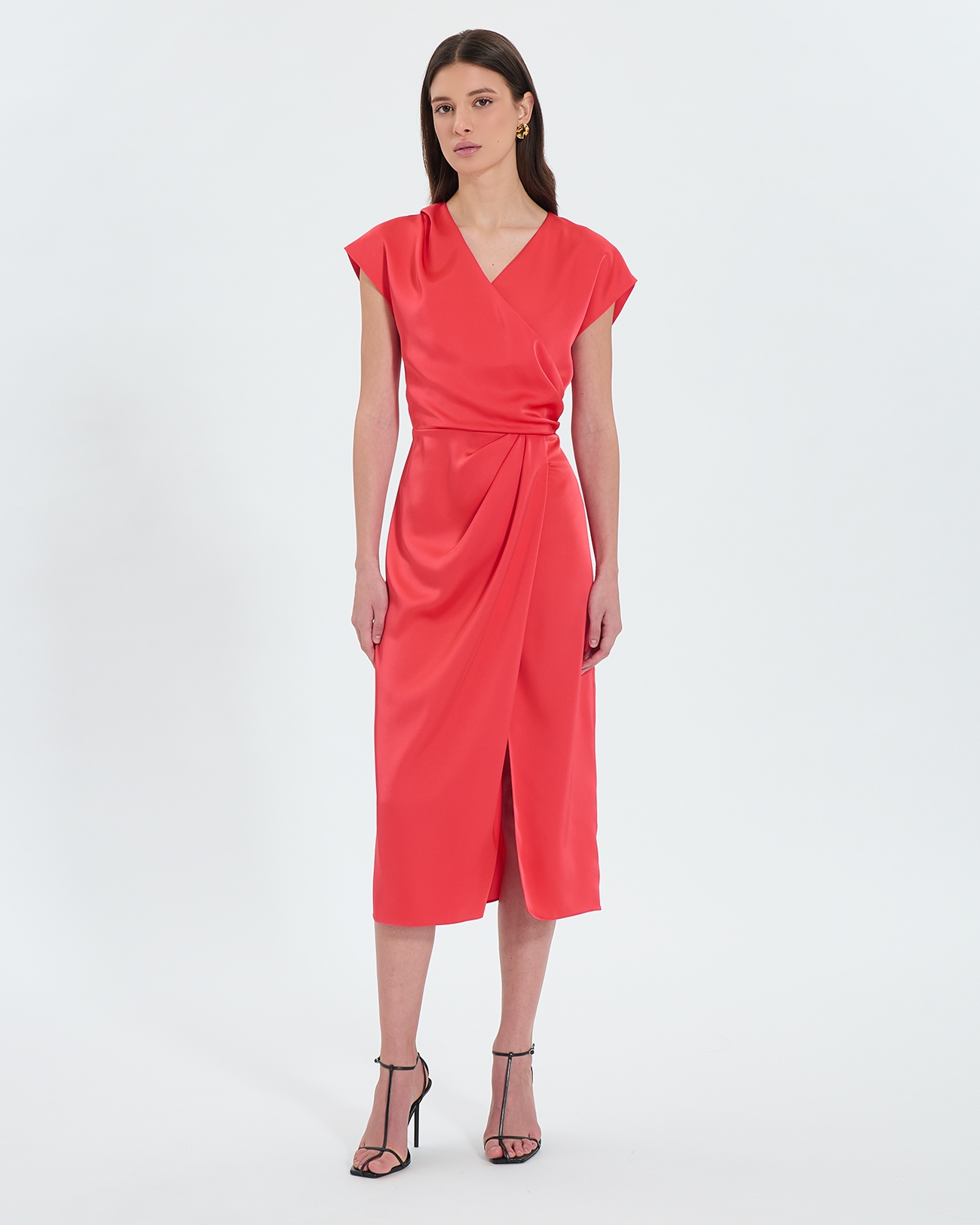 Dress Rang Coral satin dress ZAPA