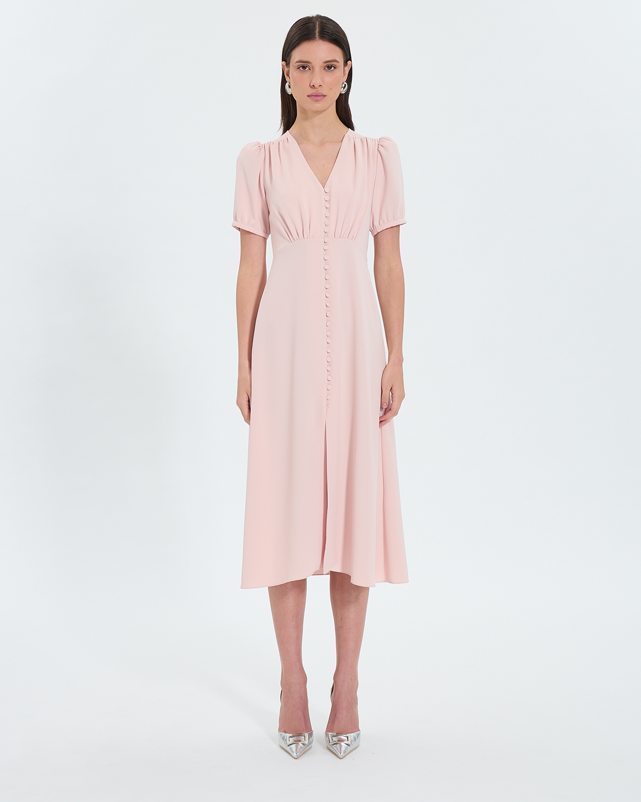 Romarine Dress Nude crepe midi dress ZAPA