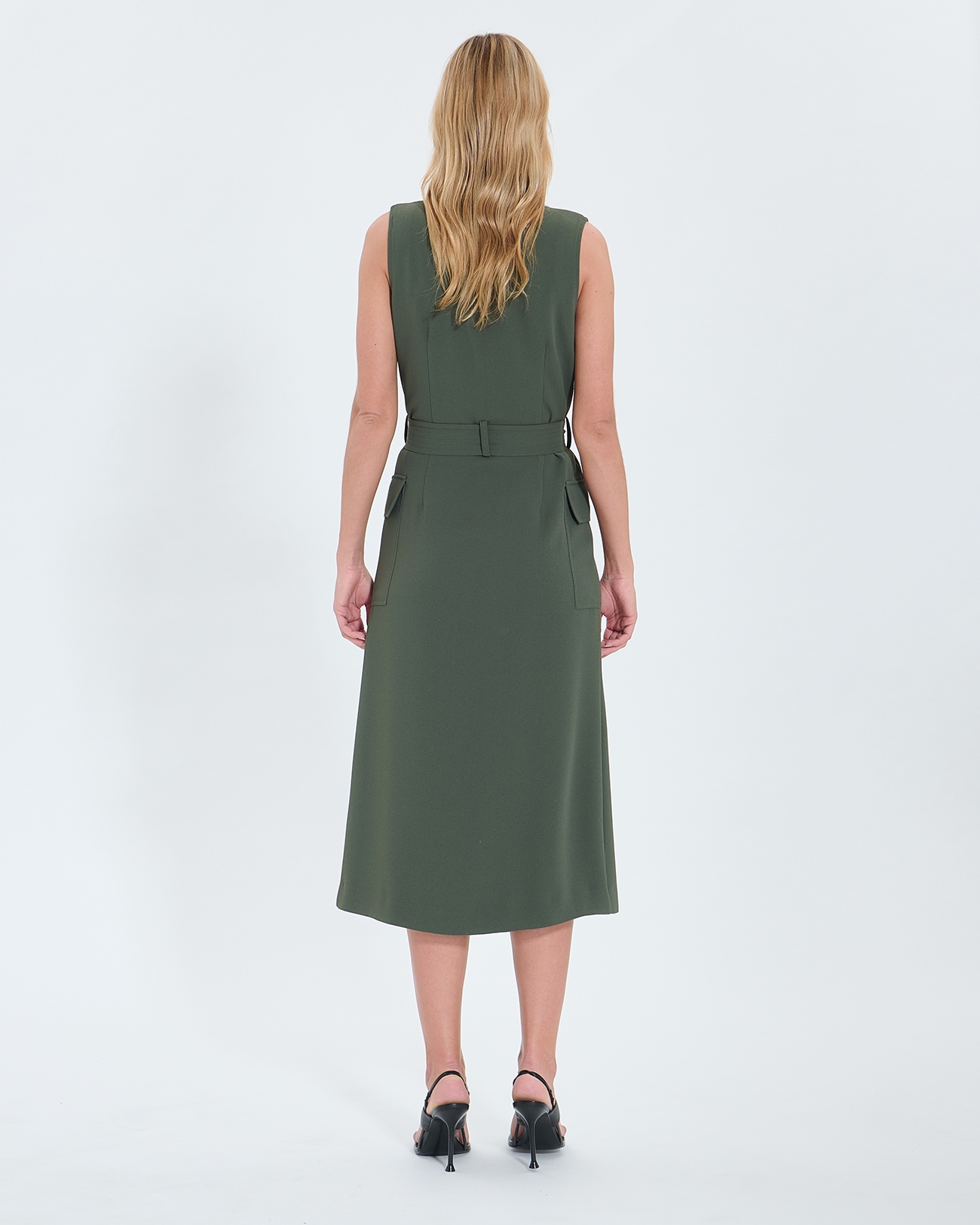 Rumi dress Long khaki crepe dress ZAPA