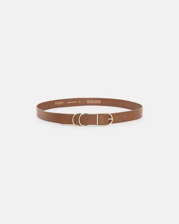 Clelia Belt Smooth caramel belt ZAPA