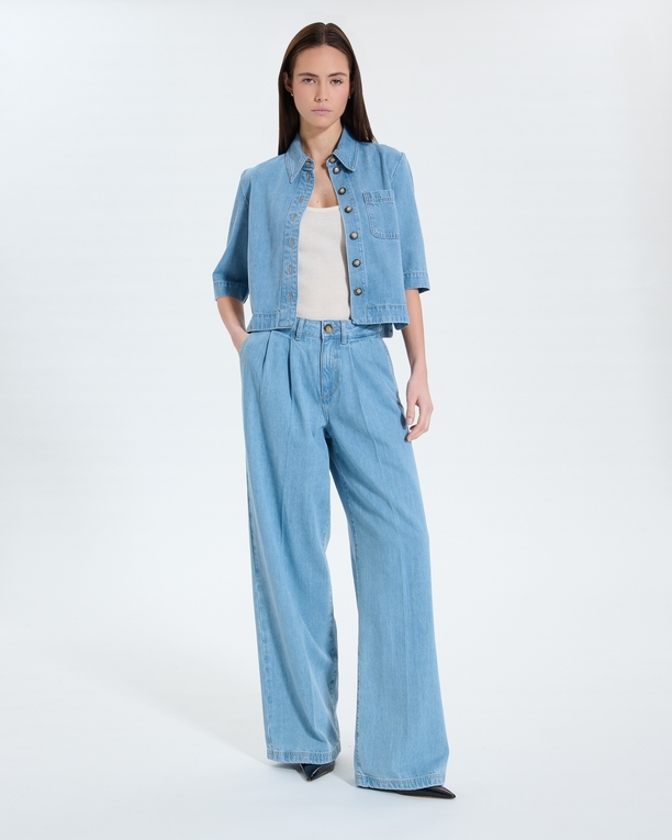 Top Celina Light blue short shirt ZAPA