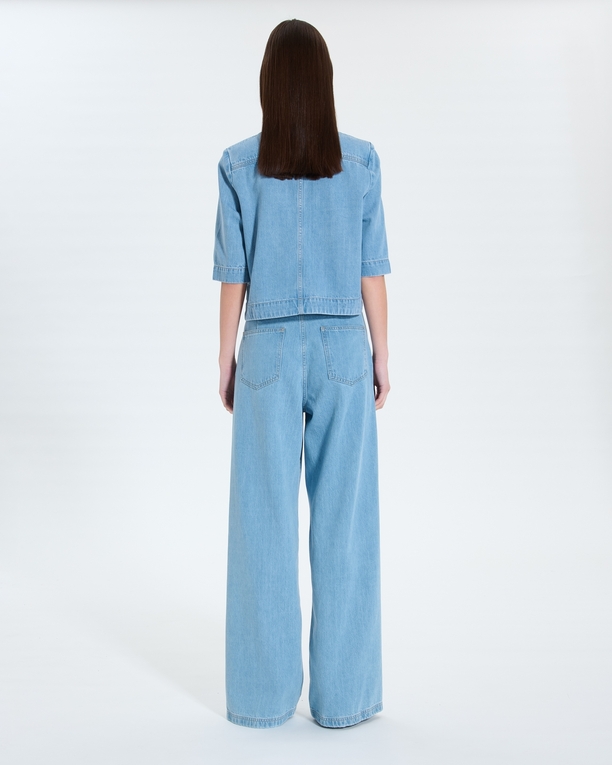 Top Celina Light blue short shirt ZAPA