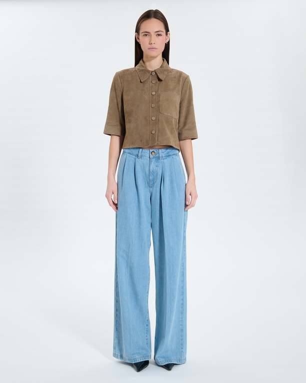 Celina shirt Short khaki shirt ZAPA