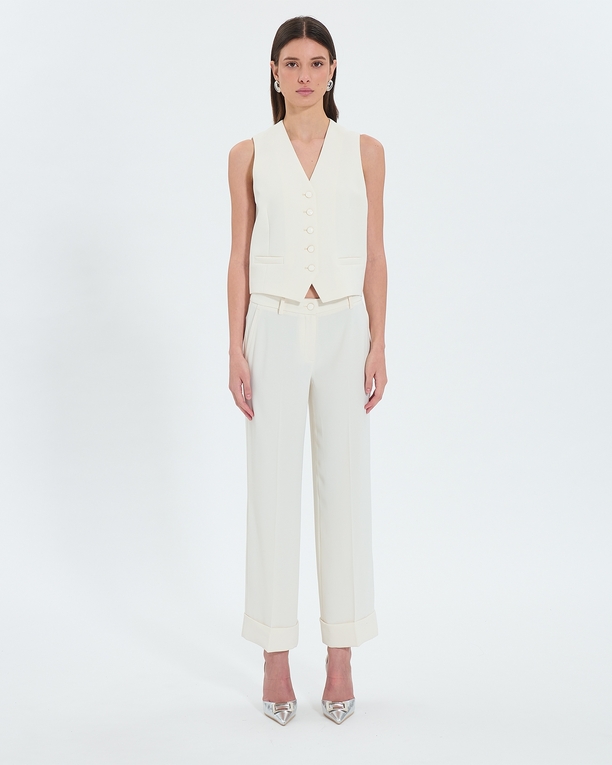 Gianno vest Ecru sleeveless vest ZAPA