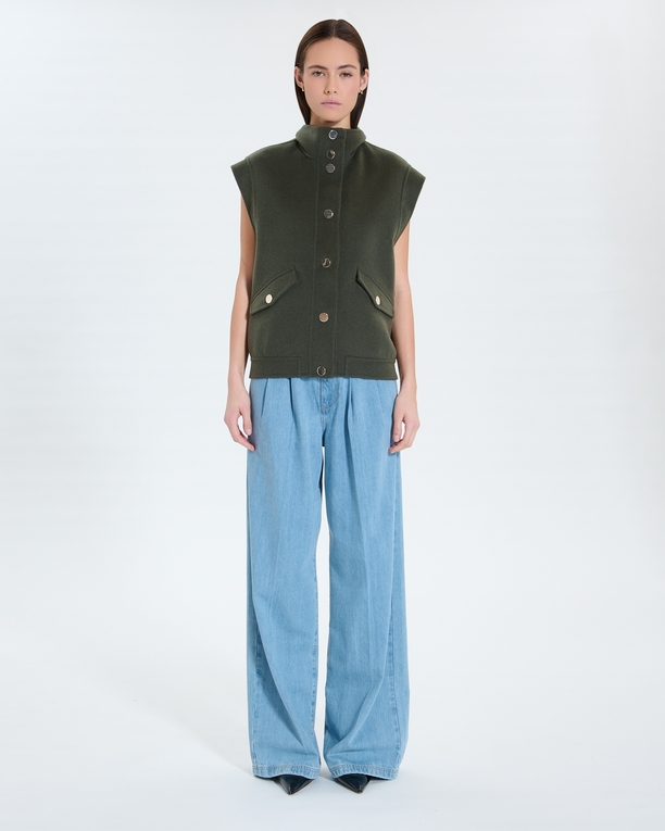 Guo Jacket Khaki sleeveless jacket ZAPA