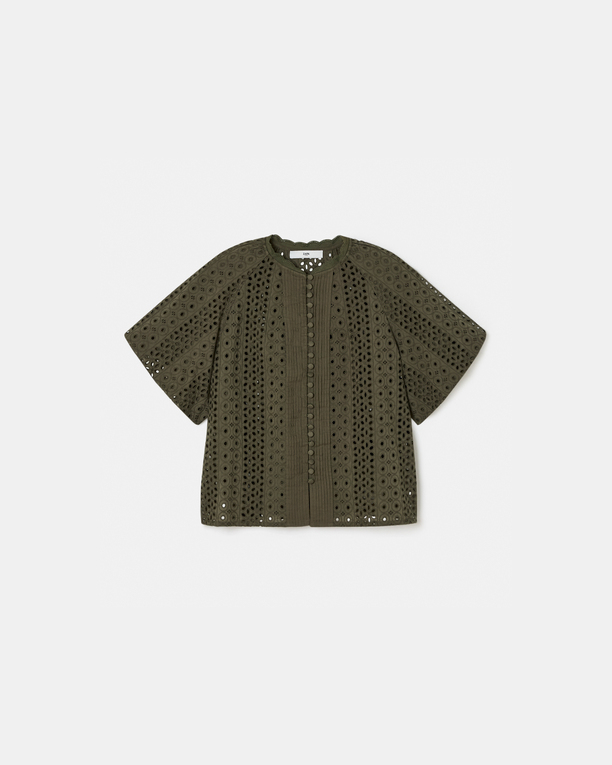 Bamako Shirt Army English embroidery blouse ZAPA