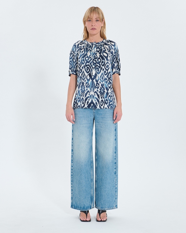Tiphaine shirt Flowy shirt with Summer wave print ZAPA