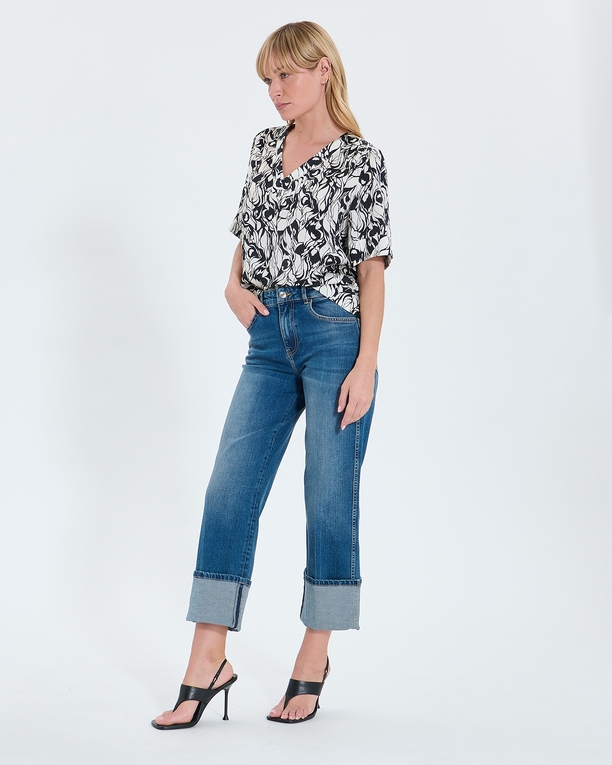 Tahiel shirt Flowy floral print top ZAPA