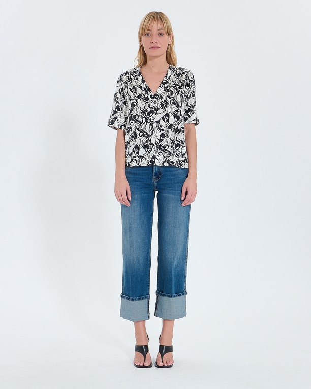Tahiel shirt Flowy floral print top ZAPA