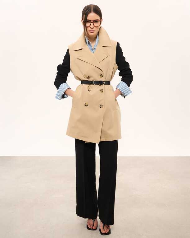 Tadao coat Beige modular trench coat ZAPA