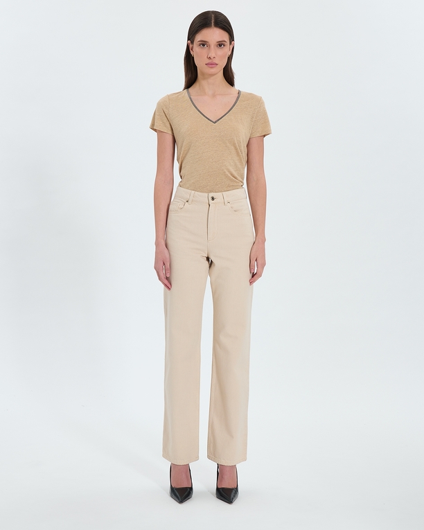 Jean PamCrop Beige cropped jeans ZAPA