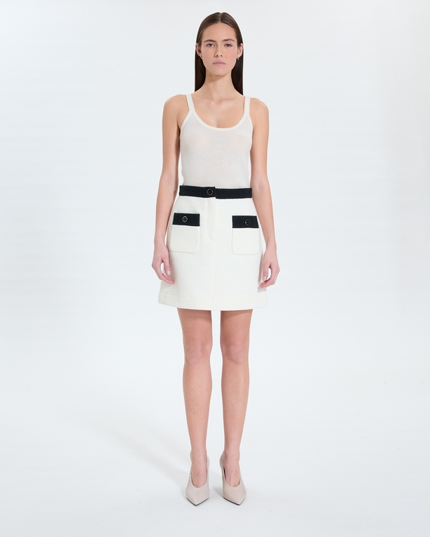 Josia skirt Ecru tweed trapeze skirt ZAPA