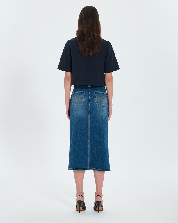 Jude skirt Long dirty light blue denim skirt ZAPA