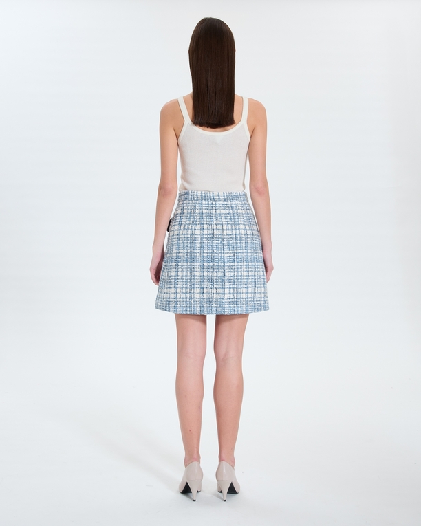 Juro skirt Short blue tweed style skirt ZAPA