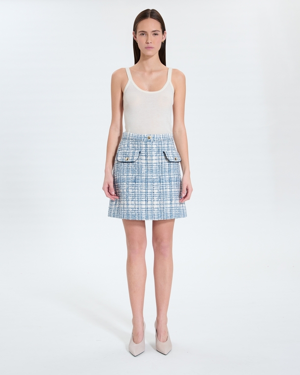 Juro skirt Short blue tweed style skirt ZAPA