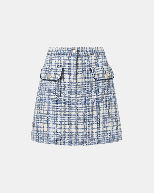 Juro skirt Short blue tweed style skirt ZAPA