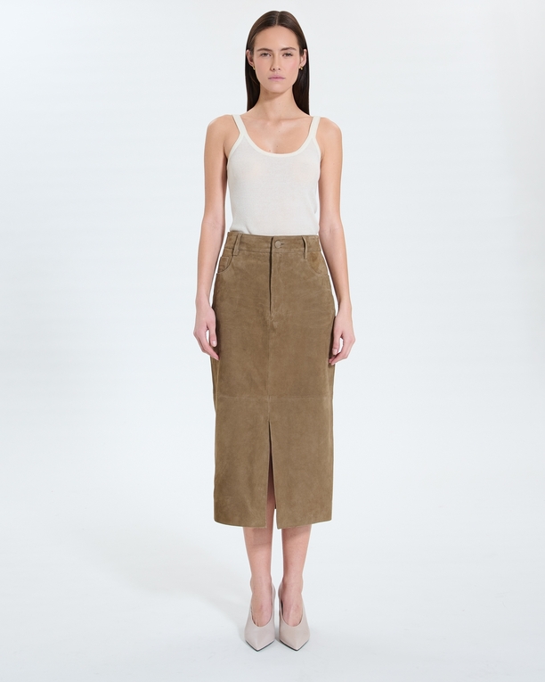 Jayne Skirt Khaki pencil skirt ZAPA