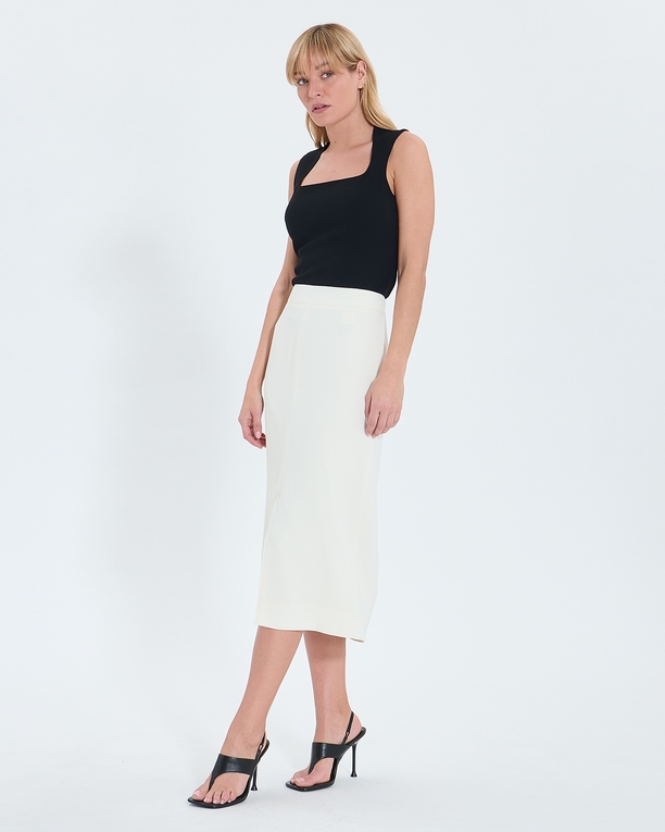 Jali skirt Ecru pencil skirt ZAPA