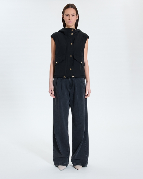 Maeli coat Black sleeveless coat ZAPA