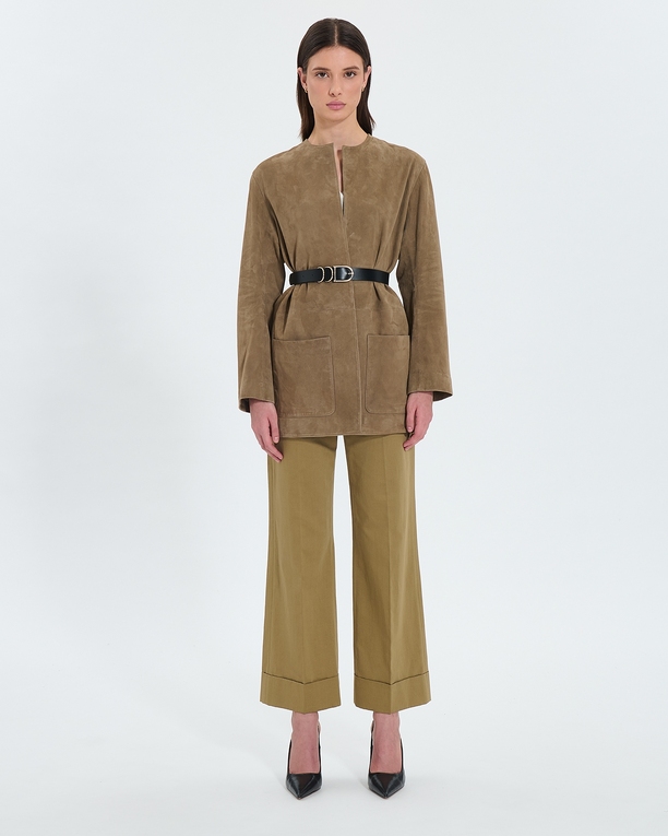 Manoa coat Mid-length khaki coat ZAPA