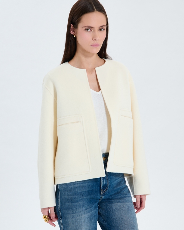 Maloe coat Short double-sided ecru coat ZAPA