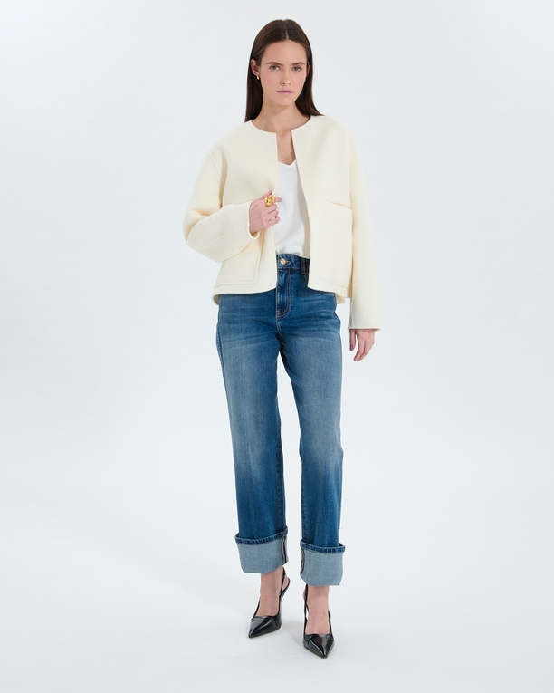 Maloe coat Short double-sided ecru coat ZAPA