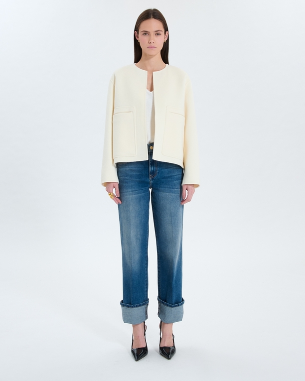 Maloe coat Short double-sided ecru coat ZAPA
