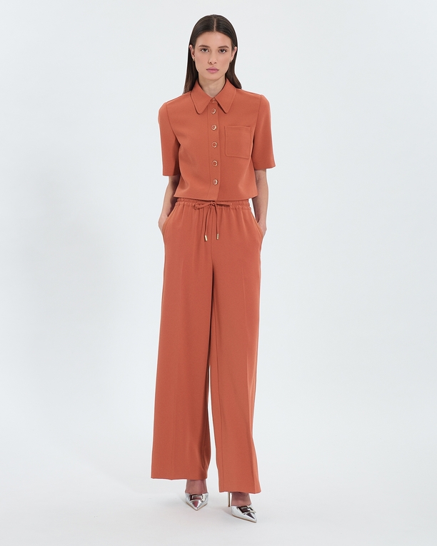 Piela pants Loose brick crepe pants ZAPA