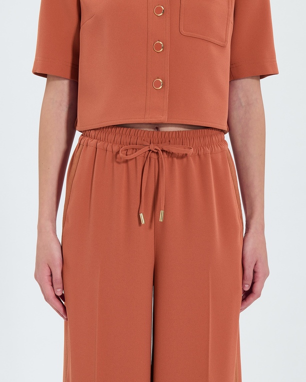 Piela pants Loose brick crepe pants ZAPA