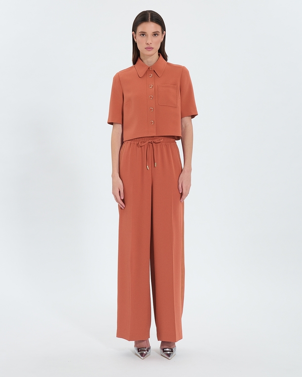 Piela pants Loose brick crepe pants ZAPA
