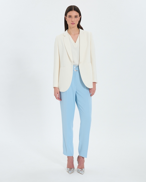 Patricia pants Blue crepe cigarette pants ZAPA